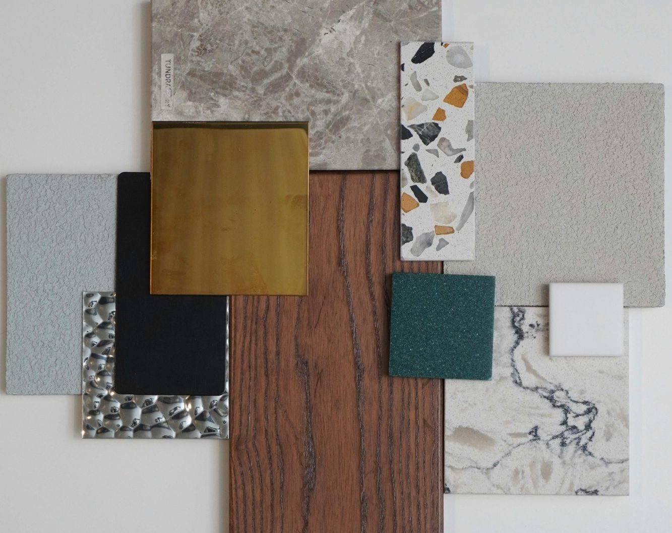 Mood board d'échantillons architecture intérieur Agence Maison15. recherche de matériaux pour projet client. Savenay, Saint-Nazaire, Nantes